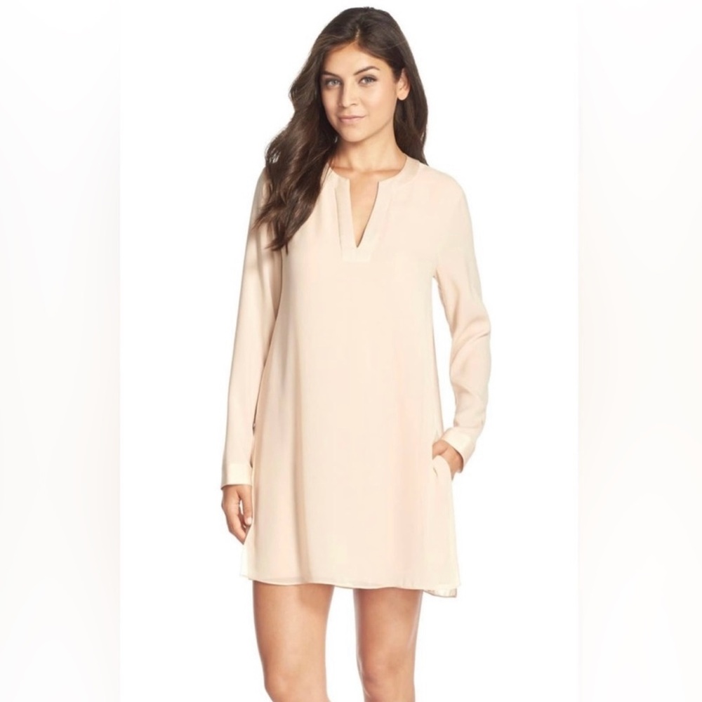 BCBGMaxAzria Soft Cream Long Sleeve Dress Medium